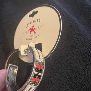 Idyllwind Silver earrings with Orange, Black, and White Beads